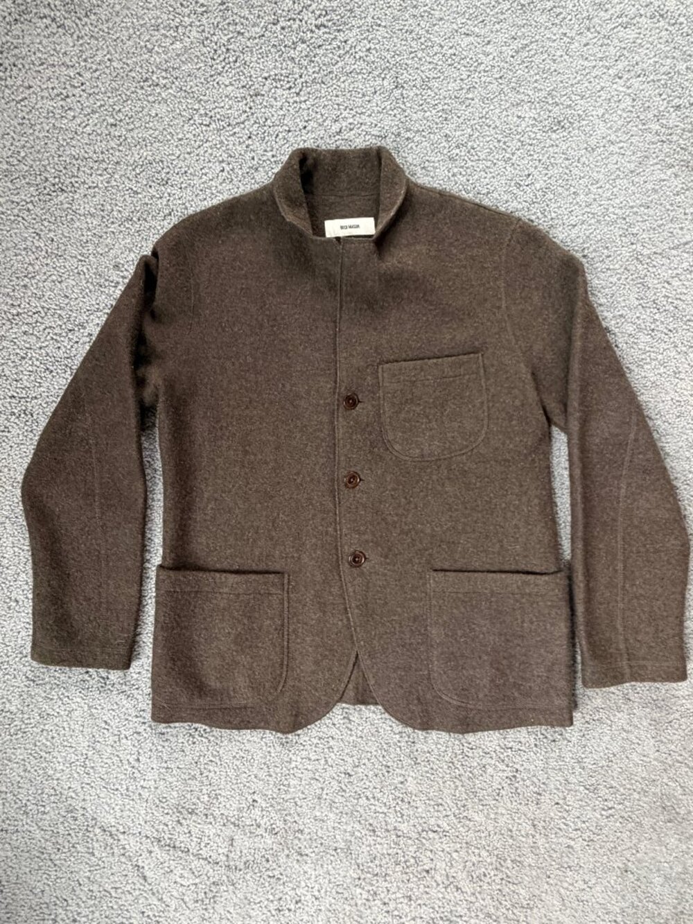 Buck Mason Felted Chore Coat Jacket Brown Merino Wool Mens Medium M
